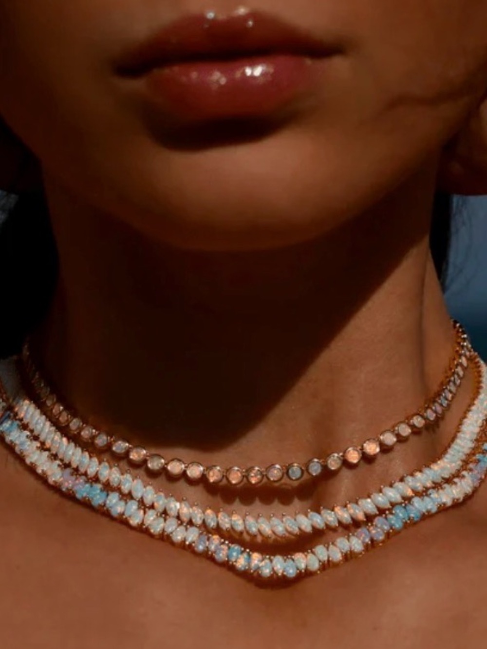 Local Eclectic Multicolor opal  Tennis necklace